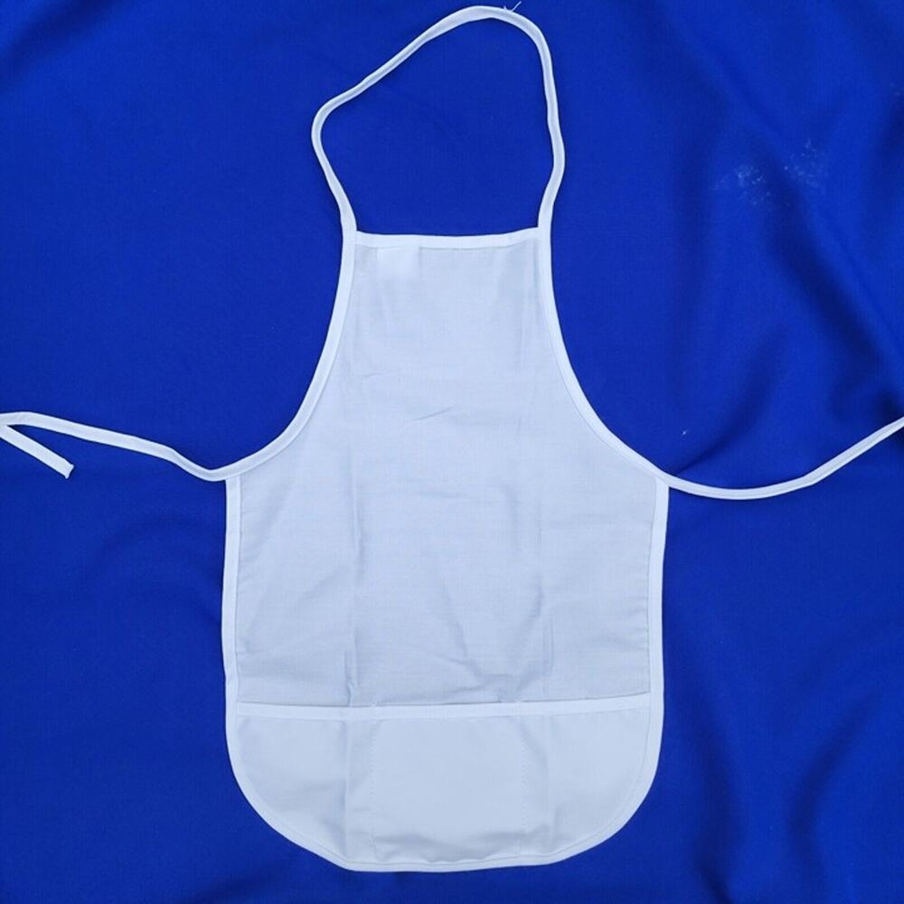 Kids Apron Paint Smock For Children Small Size Ages 8-12, White